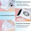 AREMOD 40W Nail Dust Collector Portable Nail Vacuum Cleaner Nail Fan Suction Machine Nail Art Salon Cleaning Equipment with 2 Dust Collecting Bags（White)