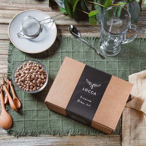 Locca Boba Tea Kit 24+ Bubble Teas | Premium Peach Oolong Tea, Jasmine Tea, Black Tea | Loose Leaf Teas | Vegan & Gluten Free Boba Drink | VIVANTE BOBA TEA KIT