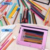 Pencil Pouch for 3 Ring Binder, 2 PCS Double Layer Binder Pencil Case with Zipper Puller, Transparent PVC Mesh Window Oxford Pencil Holder 3 Ring Binder Pencil Cases, Smooth Metal Zipper Pencil