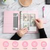 2Pcs 100 Envelopes Money Saving Challenge, 100 Envelope Challenge Binder, Easy and Fun Way to Save $5,050, Budget Book Binder Savings Challenges with Cash Envelopes (Black+Pink)