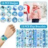 110 PCS Winter Arctic Animals Party Favors, Winter Arctic Polar Animals Stickers Temporary Tattoos Slap Bracelets Keychains Badges Gift Bags Arctic Animals Birthday Party Decorations Supplies for Kids
