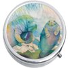 Watercolor Manatees Medicine Vitamin Pill Box - Portable Pillbox case fits in Purse or Pocket