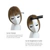 Rose bud Bangs Hair Clip in Bangs Remy Human Hair Extensions Flat Face Fringe Bangs Human Hair Pieces for Women Light Brown