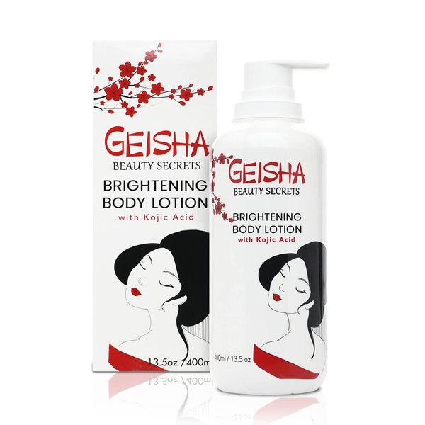 OMIC Geisha Kojic Acid Skin Brightening Body Cream - 13.5 fl oz / 400ml- Dark Spot Cream, Moisturiser, Uneven Skin Tone