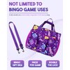 Bingo Bag with Pockets for Bingo Daubers Dabbers Dobbers Purple Bingo Bags for Bingo Stuff Supplies Bingo Night Accessories for Women Lady Bingo Game Prizes for Bingo Lovers Players Juego de Bingo Bag