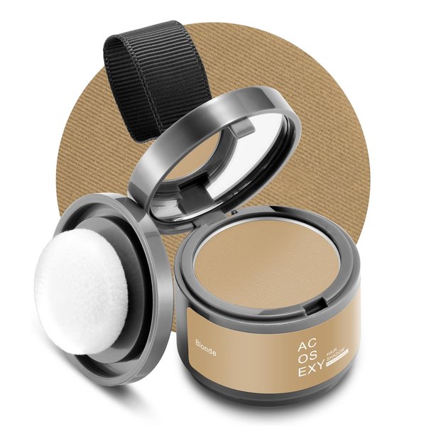 Acosexy Root Touch Up Hair Powder, Instantly Root Cover Up Hairline Shadow Powder,Hairline Powder for Women Eyebrows,Gray Hair Coverage Touch Up Hair Powder For Men Beard Line,Bald Spots (Blonde)