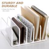 SANRUI Clear Desktop File Organizer, 5 Compartments Acrylic Office Document Sorter Mails Storage, Multifunction Letter Folder Racks Holders for Office,Home, School Desk Organization