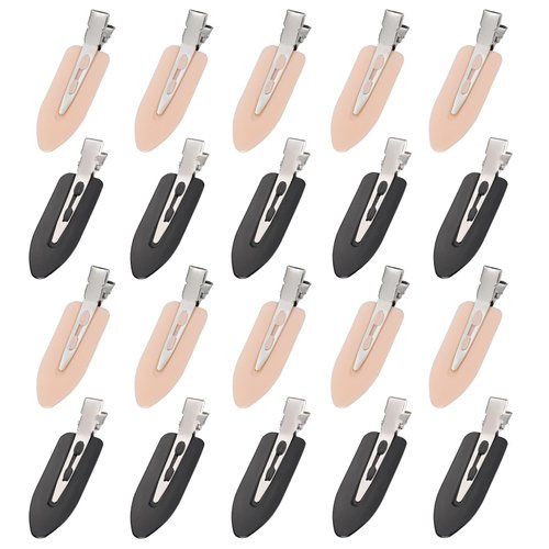 20Pcs No Bend Hair Clips - No Crease Hair Clips for Styling Sectioning, Hair Barrettes for Salon Hairstyle Hairdressing Bangs Waves Woman Girl Makeup Application, Black, Pink