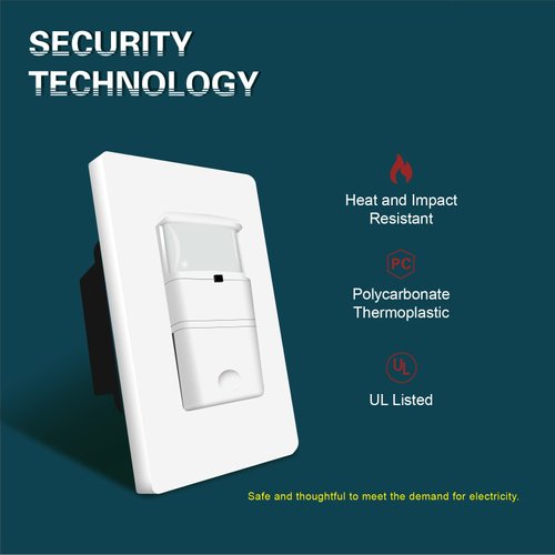 TOPELER Motion Sensor Light Switch, Neutral Wire Required, Single Pole in Wall Occupancy Sensor Switch for CFL/LED/Incandescent Bulb, Screwless Wall Plate Included, White, UL Listed FCC Approved