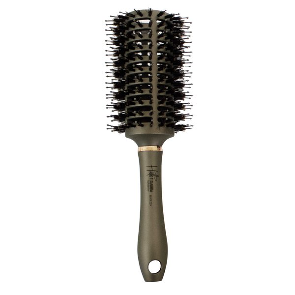 Halo Titanium Round Brush 3.5" - Curling, Waving, Smoothing, Blowouts, Hair Styling | Boar/Nylon Bristles Mix | Achieve Faster Drying Time | Great for Sensitive Scalps, Wigs and Extensions