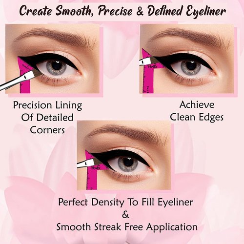 Eyeliner Stencils Tool Pencil Liquid Liner - Winged Gel Stamp Small Wing Tip Cat Eye Techniques For Beginners Use Thin Firm Angled Makeup Brush Tips Black Waterproof Brow Sharpener Powder Shadow Real Eyebrow Pomade Brown Smudge Proof Nose Stencil Pot