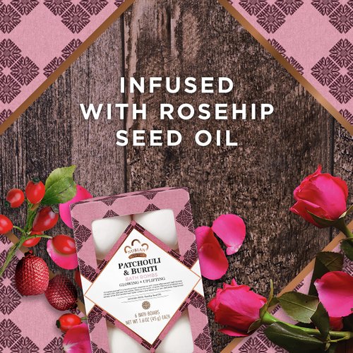 Nubian Heritage Bath Bombs Patchouli and Buriti Uplifting Bath and Body Products 1.6 oz 6 Count (Pack of 1)