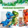 Pack of 3 Big Tyrannosaurus Foil Balloons – 3D Dinosaur Balloons for Birthday Party Dinosaur Foil Balloons Birthday Dinosaur Decorations Dinosaur Baby Shower Decorations (Blue, Green, Orange)
