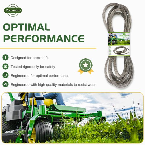 Youxmoto Lawn Mower Deck 633127 Drive Belt 5/8"x146" Made with Aramid Cord for Exmark 1-633127 706087 Lazer Z Deck GRP 52" 60" 72", Scag 484197