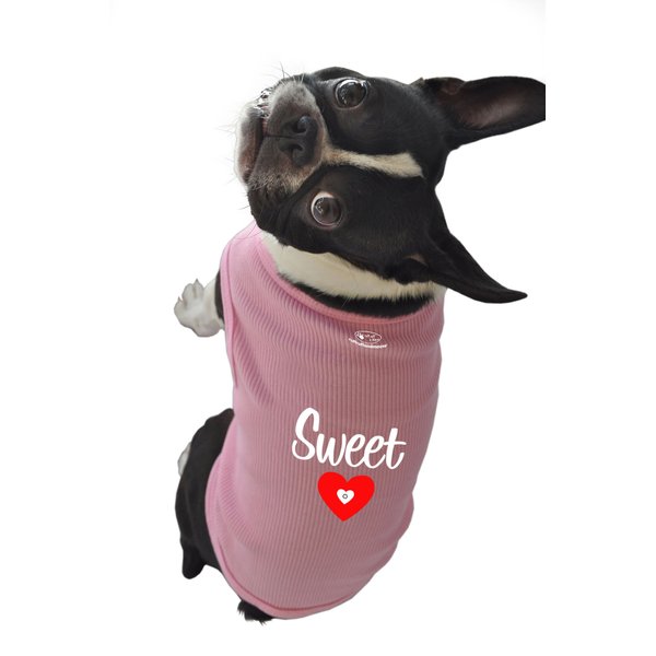 Ruff Ruff and Meow Dog Tank Top, Sweet Heart, Pink, Medium