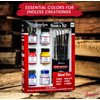 Angelus Leather Paint Kit- Basics Starter Kit Includes 5 Paints, Prep, & 5 Piece Paint Brush Set