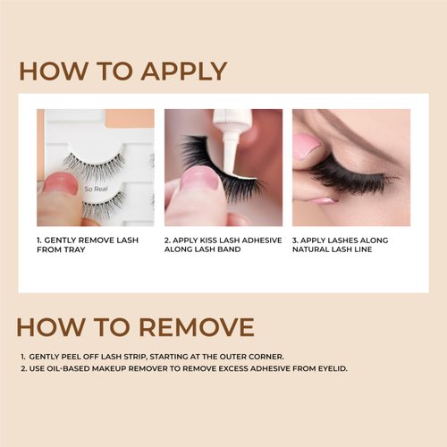 KISS My Lash But Better Fake Eyelashes Multipack – Bare Affair, 4-Pair Pack, Invisible, Lightweight, Reusable, Contact Lens Friendly, Voluminous, Comfortable | 8 Total