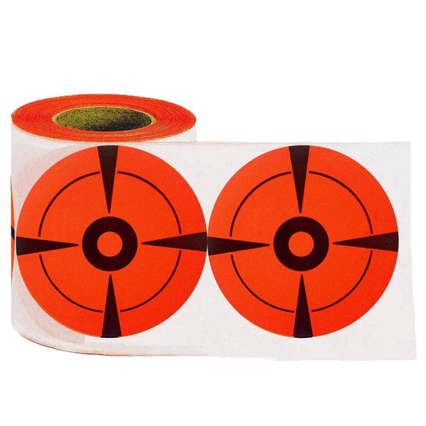 Remarkable Target Stickers EasyShot Targets Neon Orange Self-Adhesive 3-Inch Bullseye Target Stickers for Shooting Label（250pcs）