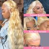 LONELY DUST 30 Inch Lace Front Wig Human Hair 13x6 Body Wave Blonde Lace Front Wigs Human Hair Transparent 613 HD Lace Frontal Wig Pre Plucked with Baby Hair 180% Density