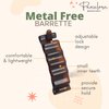 Parcelona French Crinkled Shell Brown Small Metal Free Celluloid Acetate Hair Clip Barrette