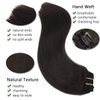 GOO GOO Clip in Hair Extensions Real Human Hair, 24inch 120g 7Pcs, 2 Dark Brown, Remy Human Hair Extensions Clip ins for Women, Natural Human Hair