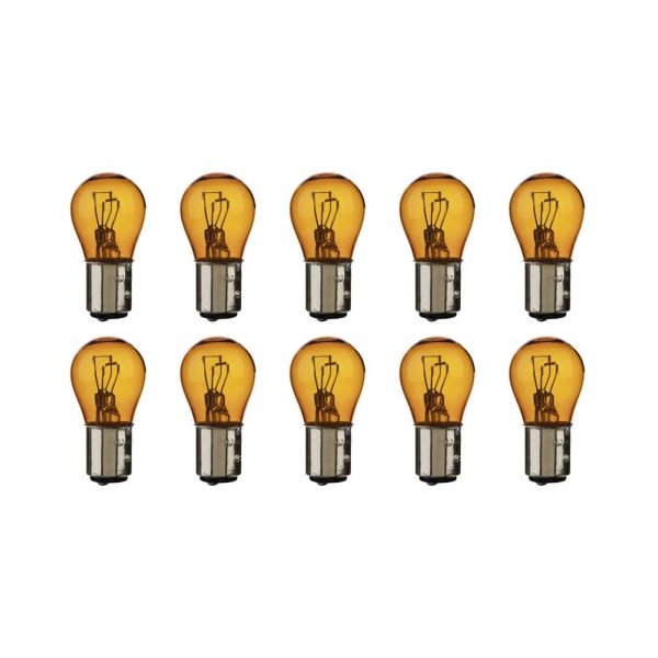 CEC Industries #1157NALL (Amber) Long Life Bulbs, 12.8/14 V, 26.88/8.26 W, BAY15d Base, S-8 shape (Box of 10)
