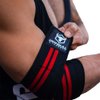 Elbow Wraps (1 Pair) - 40" Elastic Elbow Support & Compression - For Weightlifting, Powerlifting, Fitness, Cross Training & Gym Workout - Elbow Straps for Weight Lifting (Black/Red)