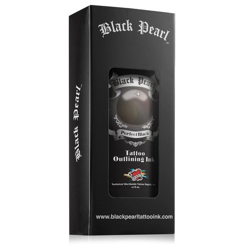 Mom's Black Pearl Outlining Tattoo Ink 12 Oz. - Plus Ten 5 Round 1 Inch Grip Disposable Tubes