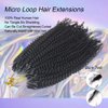 Microlink Hair Extensions Human Hair for Black Women Afro Kinky Curly Microlinks Human Hair Natural Black Brazilian Remy Hair Microlinks Hair Extensions 100 Strands 16 Inches