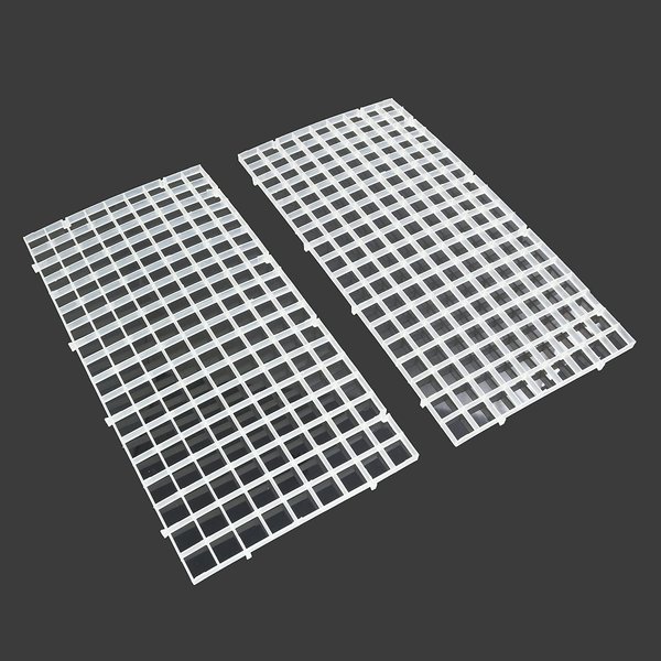 RLECS 2pcs 30cm x 15cm Plastic Grid Divider Tray Egg Crate Louvre Aquarium Fish Tank Bottom Isolation, White