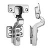 Luokim 2pcs Standard Cabinet Hinge,Fit for Frameless Cabinet,European Inset,Soft Closing,Four-Hole mounting Plate Hinges,Nickel Plated Finish