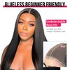 ISEE HAIR Glueless Wig Human Hair Pre Plucked Pre Cut Straight Wear Go Wigs Max Part 9x6 HD Lace Pre Bleached Tiny Knots Human Hair Wigs For Women 18 Inch