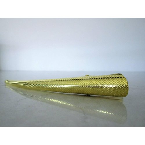 Generic Gold tone metal alligator hair claw clip clamp with texture