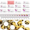 Dowarm 1440 Pieces SS4 Flatback Rhinestones, 1.5MM Mini Flatback Nail Crystal Rhinestones for Craft Nails Dance Costumes, Flat Back Nail Rhinestones, Non Hotfix Rhinestones (SS4 / 1.5MM, Bright Gold)