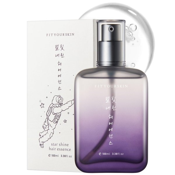 FIT YOUR SKIN Star Shine Hair Essence - Frizz Control Nourishing Hair Oil Serum for Damaged & Dry Hair - Smooths Ends Adds Shine - Nature Derived Oil & Argan Oil - Floral Musk Scent - 3.38 fl.oz