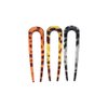 3 Pcs U Shaped Hair Sticks for Women Girls, Fashion Tortoise Shell Hair Forks 4.53 inch Acetate 2 Prong Bun Hair Clips Updo Hair Pins Hair Accessories for Thin Thick Hair