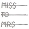 Minkissy 3pcs Words Letter Hair Pins Mrs to Miss Barrette Glitter Rhinestone Hair Clips for Women Ladies Girls