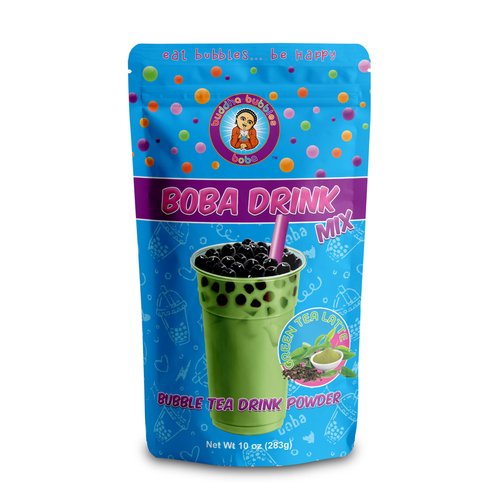 GREEN TEA LATTE (Matcha) Boba/Bubble Tea Drink Mix Powder By Buddha Bubbles Boba 10 Ounces (283 Grams)