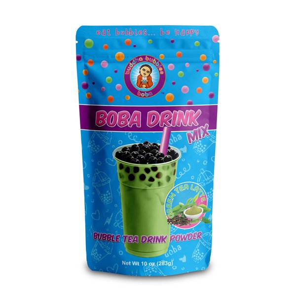 GREEN TEA LATTE (Matcha) Boba/Bubble Tea Drink Mix Powder By Buddha Bubbles Boba 10 Ounces (283 Grams)