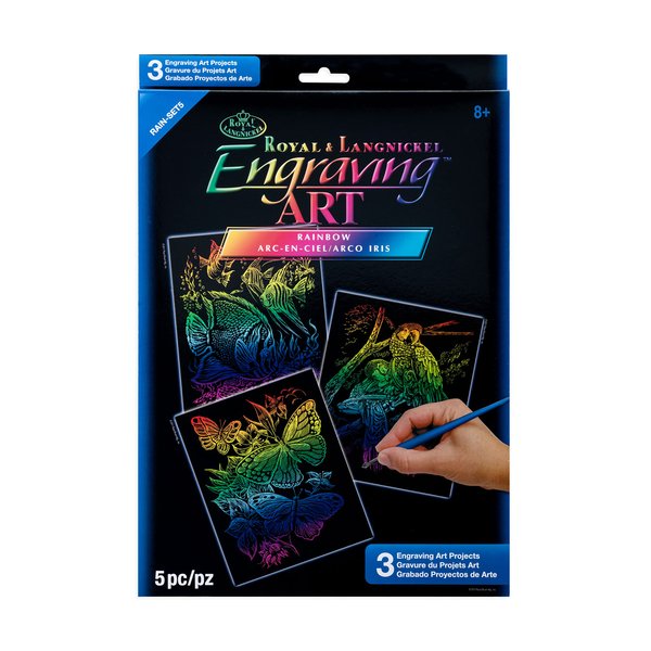 Royal & Langnickel Royal and Langnickel Engraving Art 3 Design Value Pack, Rainbow
