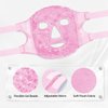 Ice Face Mask and Silicone Face Mask Cover Set, Ice Mask For Dark Circles, Puffiness, Migraines, Headache, Stress, Redness,Reusable Anti-Wrinkle Silicone Face Mask Holder for Sheet Masks(Pink)