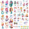 24sheets Mermaid Full Arm Women Temporary Tattoos Shoulder Bronzing Groovy Fake Tattoos Half Arm Golden Tats Birthday Party Supplies Sea Creatures Favors Ocean Animal Tattoos for Kids Boy Girls