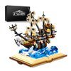 ZYLEGEN Pirate Ship Building Toy Set for Adults,Queen Mary Pirates Ship Building Blocks Kit,Sailboat Sets to Build, for Adult who Like Adventures Play and Book(1,028Pcs)