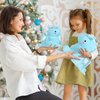 SNOWOLF 11.8" Cute Dinosaur Plush Toy Soft Plushie Figure Toys, Fat Dino Stuffed Animal Dolls, Squishy Plush Pillow for Anxiety Relief, Birthday Gifts for Kids Girls Boys, Sky Blue