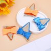 Blue Ears Hair Clips, Mabor 2 Pair Hair Pin Barrettes Hair Accessories for Halloween Costume Birthday Decorations Theme Party Supplies Cosplay for Boys and Girls (Blue and Orange)