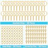 Keychain Rings Kit for Crafts Gold, PAXCOO Includes 100Pcs Split Key Ring with Chain, 100pcs Jump Rings and 100pcs Screw Eye Pins for Resin Keychain Making