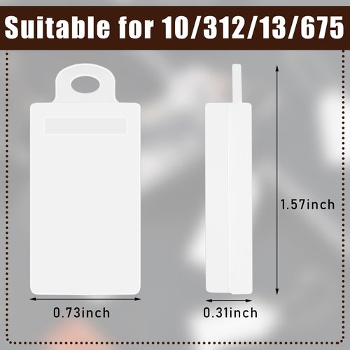 10 Pieces Hearing Aid Battery Case 312 Hearing Aid Batteries Caddy Hearing Aid Amplifier Storage Box Plastic Battery Holder Portable Travel Case Pocket Carry Box with Keychain