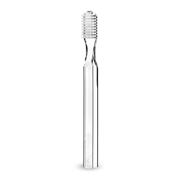 Supersmile New Generation Toothbrush w/ Patented 45° Soft Nylon Bristles - Whitening Tooth Brush w/ Ergonomic Handle Guarantees ADA Recommended Brushing Angle for Adults & Children (Clear),1 Count