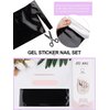Kalolary Semi Cured Gel Nail Strips, Long Lasting Gel Nail Art Stickers with Any Nail Lamps, 20pcs Gel Nail Wrap Stickers Easy Apply&Remove with Nail File & Stick