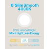 Sunco Lighting 2 Pack 6 Inch Ultra Thin LED Recessed Ceiling Lights, 4000K Cool White, Dimmable, 14W, Wafer Thin, Canless with Junction Box - Energy Star